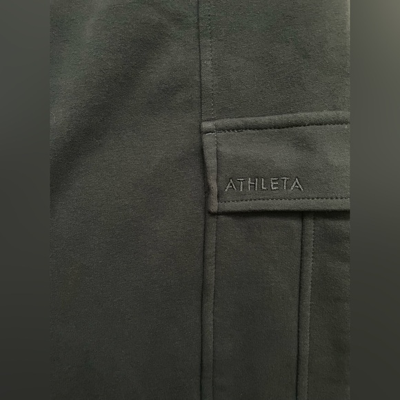 ATHLETA Sweatpants Womens Forever Fleece Hi Rise Cargo Jogger Gray Sz Petite M - Picture 3 of 4